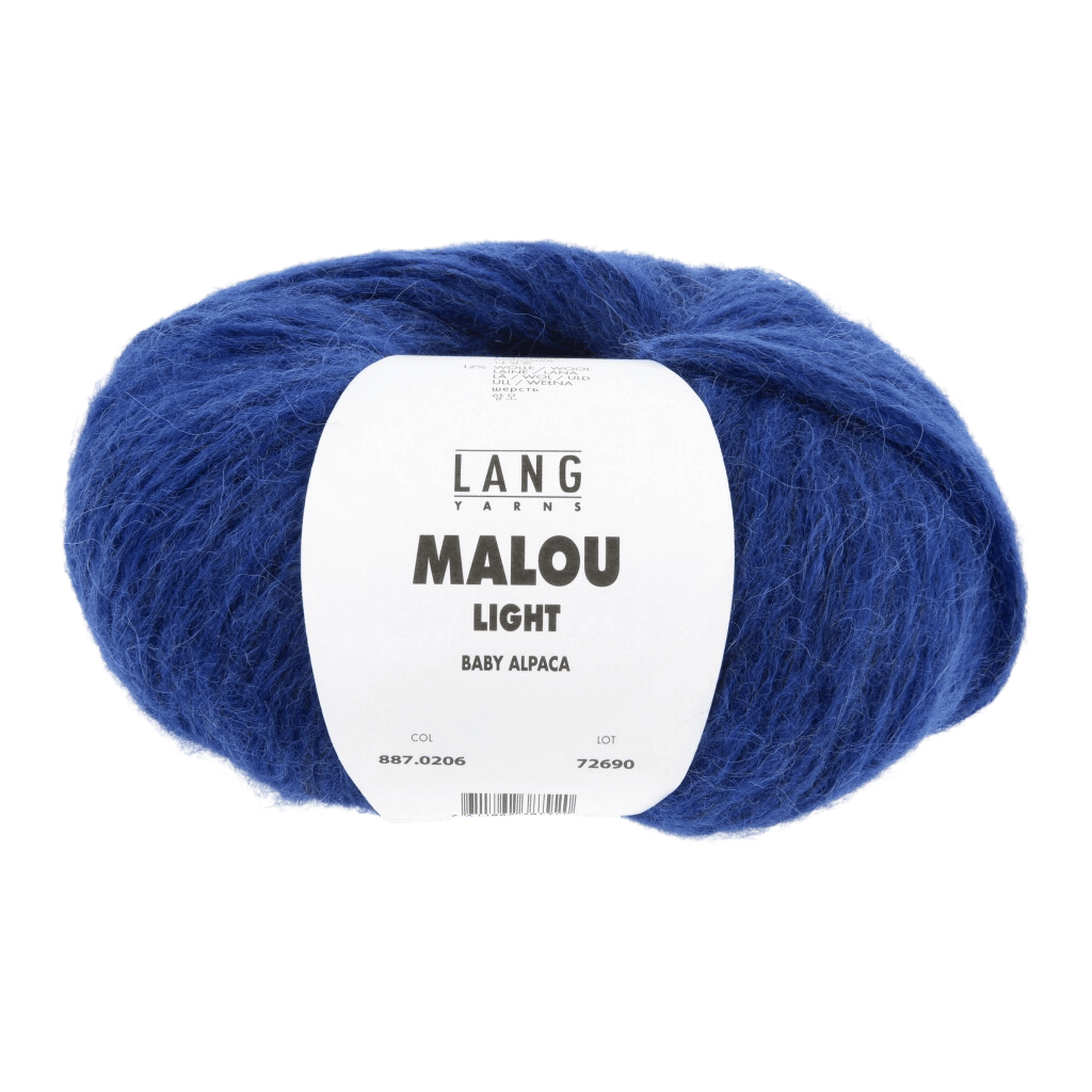 LANGYARNS Knitting Pattern Medium - Large 8 balls / Royal Blue 887.0206 MALALA Pullover Pattern Bundle in Malou Light by LANGYARNS | Fatto a Mano 282-027
