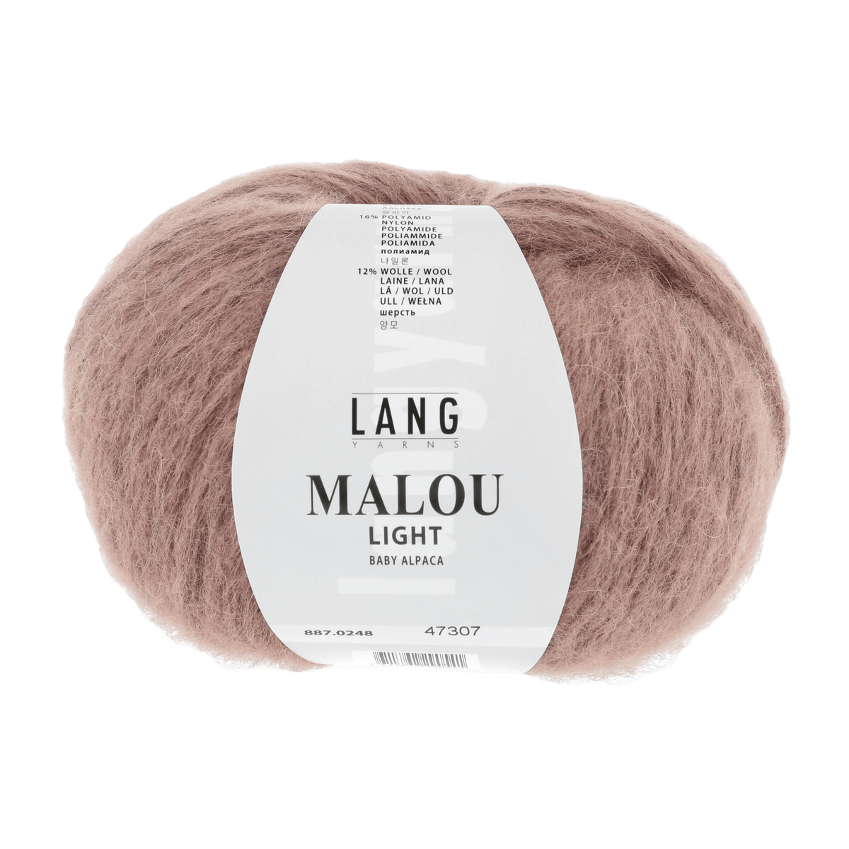 LANGYARNS Kits Knitting Pattern Small - Medium | 5 balls / rosewood 887.0248 KELIS Sweater Pattern Kit in MALOU LIGHT by LANGYARNS | Fatto a Mano 290-012