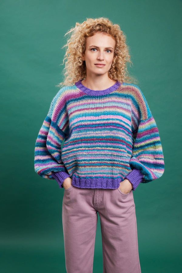 TACITA Top-down Sweater Pattern Kit in CLOUD & PROMISE by LANGYARNS | Punto 93-003