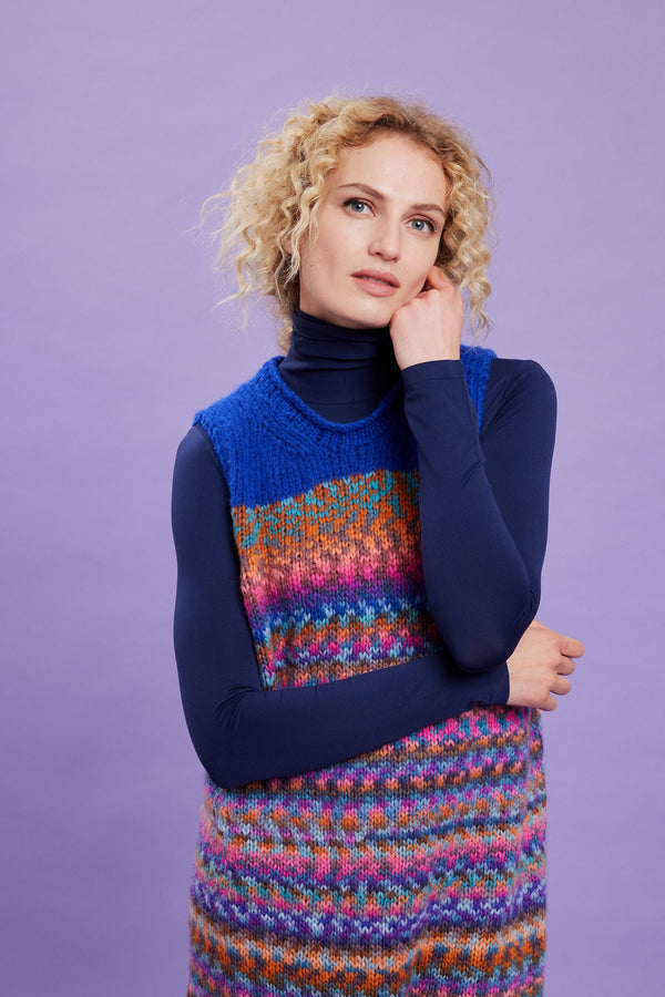 VELORA Top-down Dress Pattern Kit in CLOUD FUNKY & PROMISE by LANGYARNS | Punto 93-006