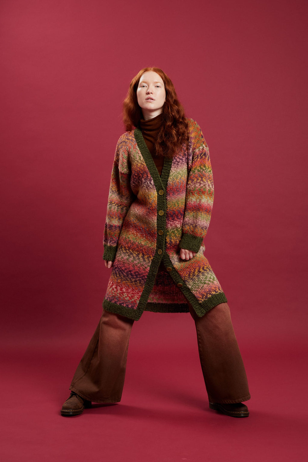 LANGYARNS Kit Knitting Pattern Small - Medium | 1 ball 1162.0217 | 5 balls 1077.0024 POLLY Long Cardigan Pattern Bundle in Cloud Funky & Promise by LANGYARNS | Punto 93-007