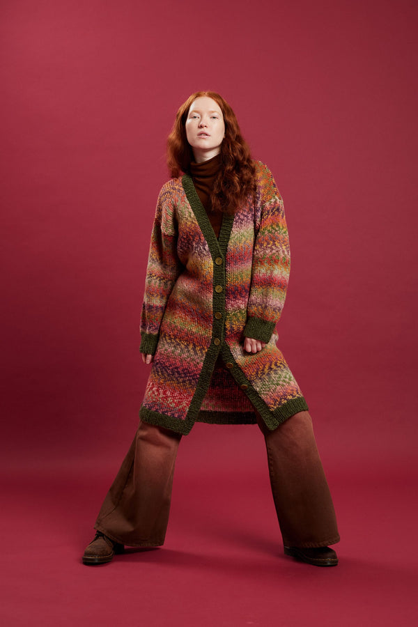 POLLY Long Cardigan Pattern Kit in CLOUD FUNKY & PROMISE by LANGYARNS | Punto 93-007