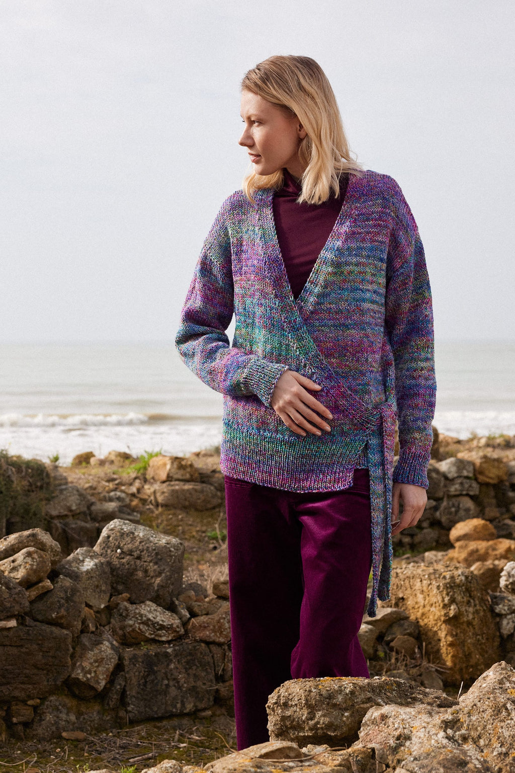 LANGYARNS Kit Knitting Pattern ILIA Wrap jacket Pattern Bundle in Prisma by LANGYARNS | Punto 96-002
