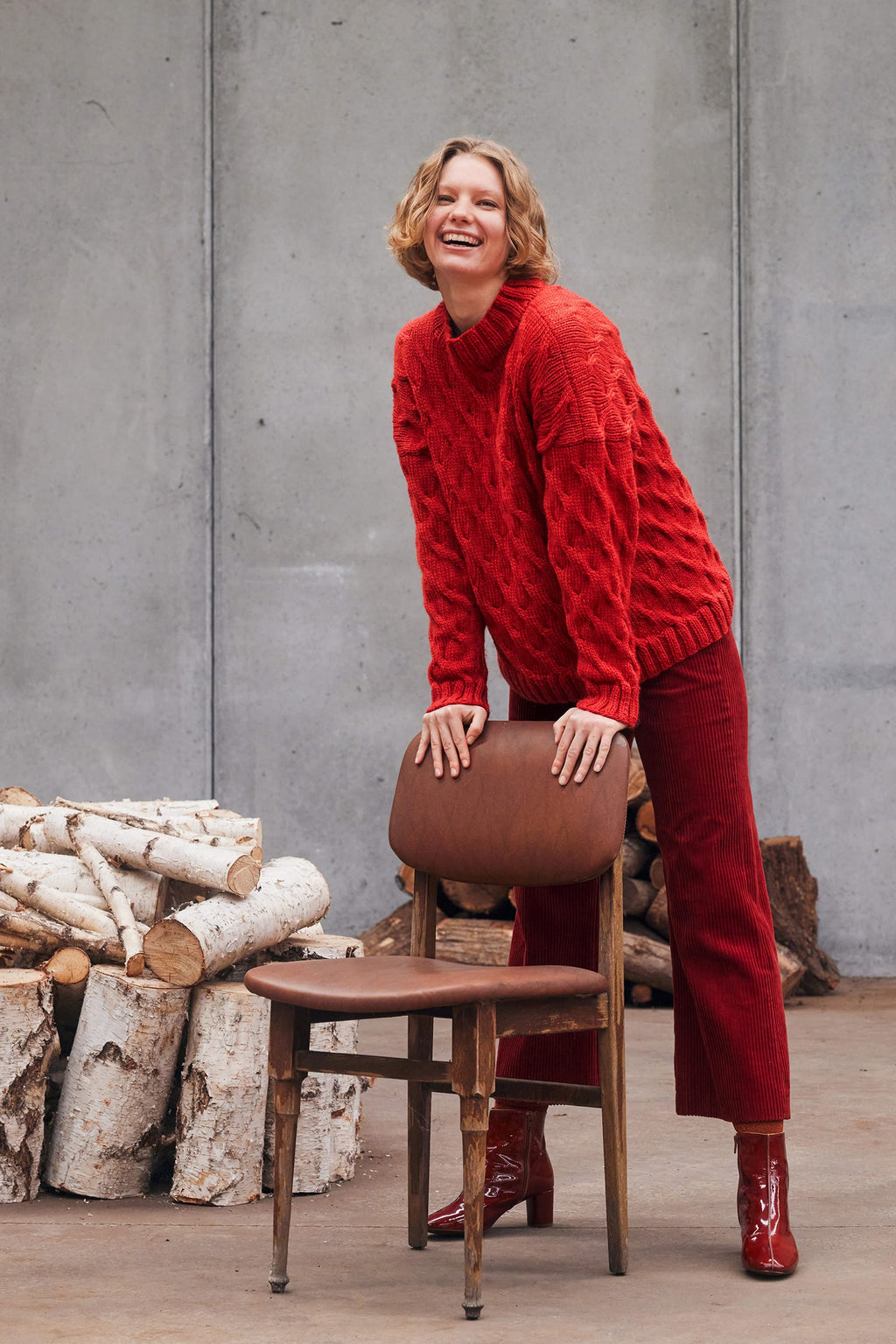 Lang Yarns Knitting Pattern NICKY Cable-knit sweater Pattern Bundle in Naturalis by LANGYARNS | Punto 97-009