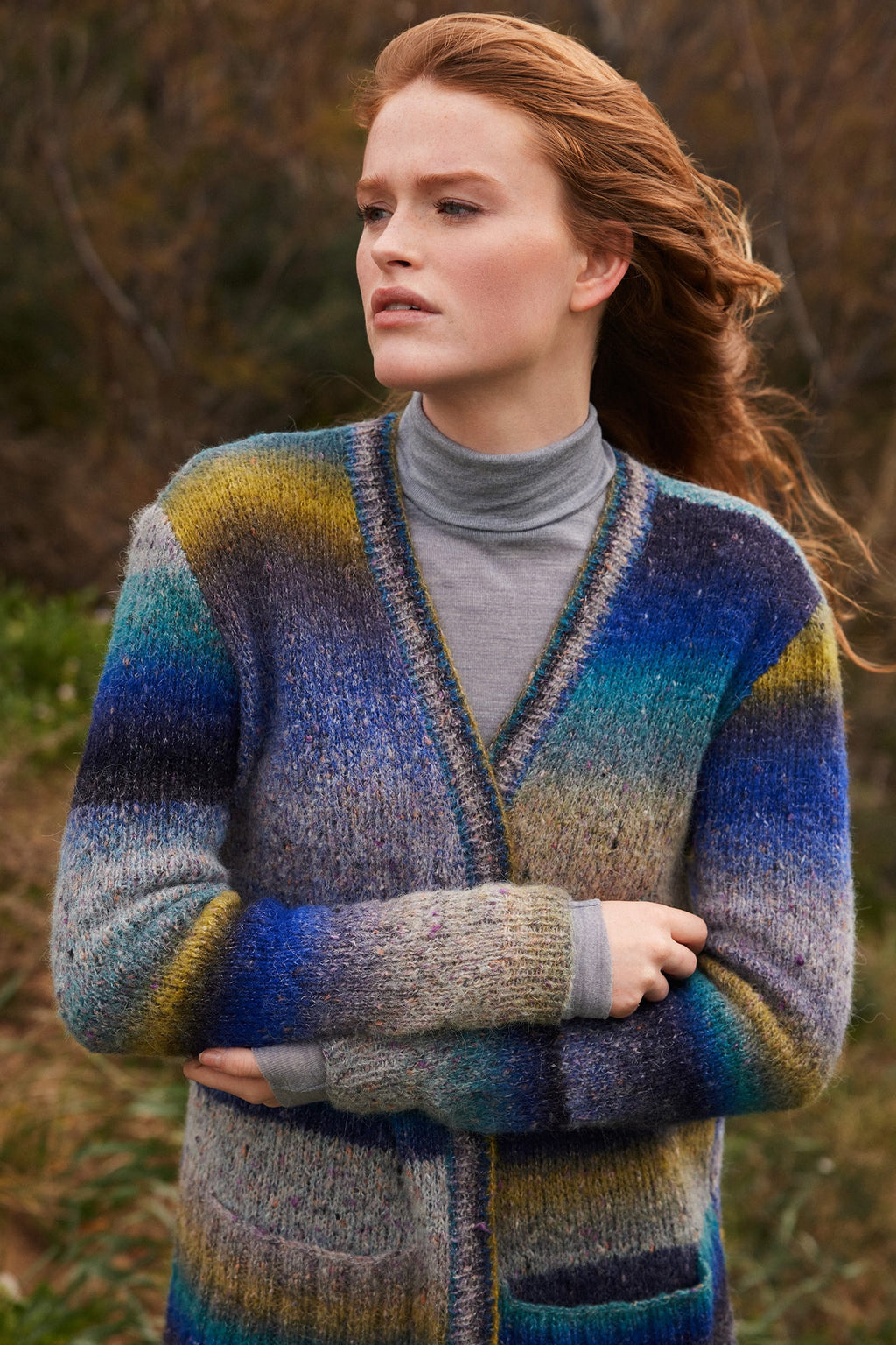 LANGYARNS Kit Knitting Pattern GALINA Cardigan Pattern Bundle in Galaxy by LANGYARNS | Punto 98-001