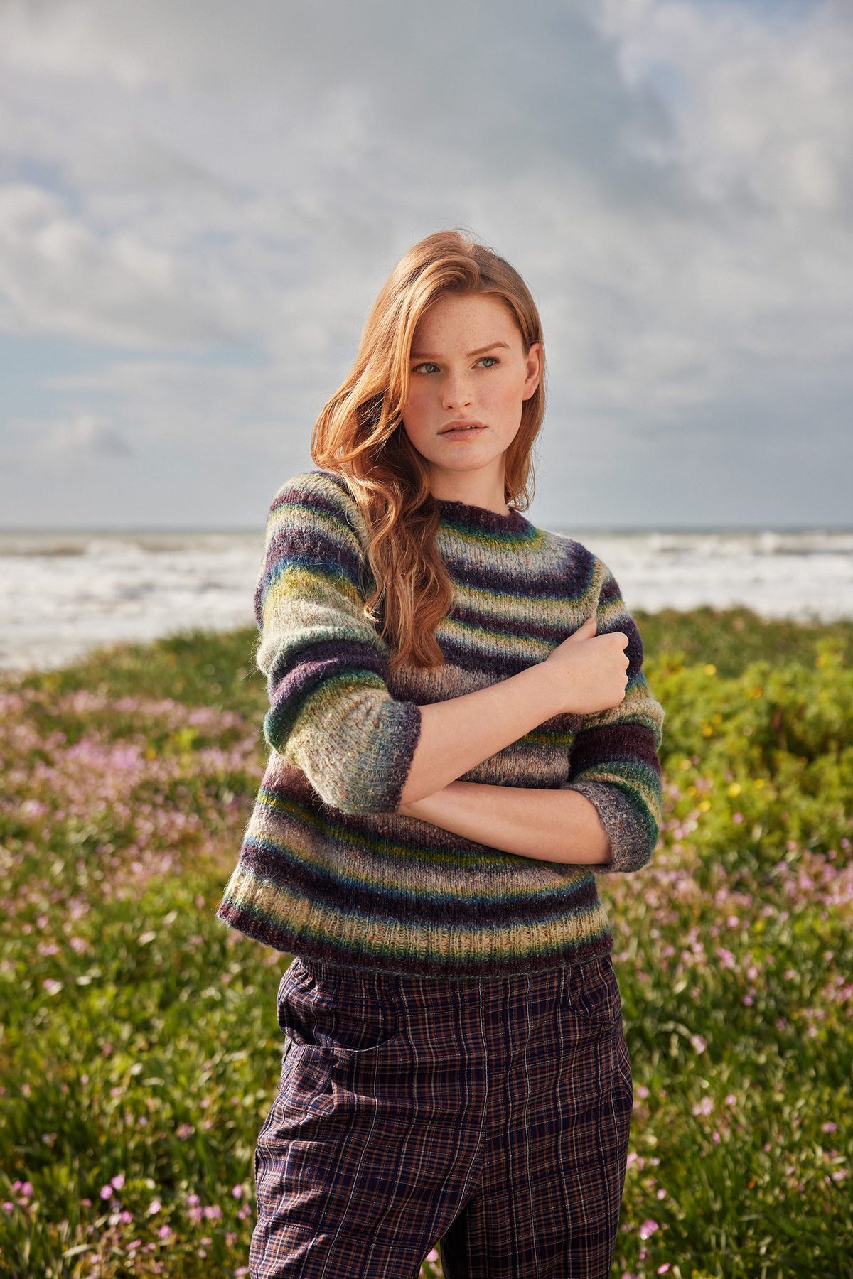 LANGYARNS Kit Knitting Pattern ROISIN Top Down Sweater Pattern Bundle in Galaxy by LANGYARNS | Punto 98-003