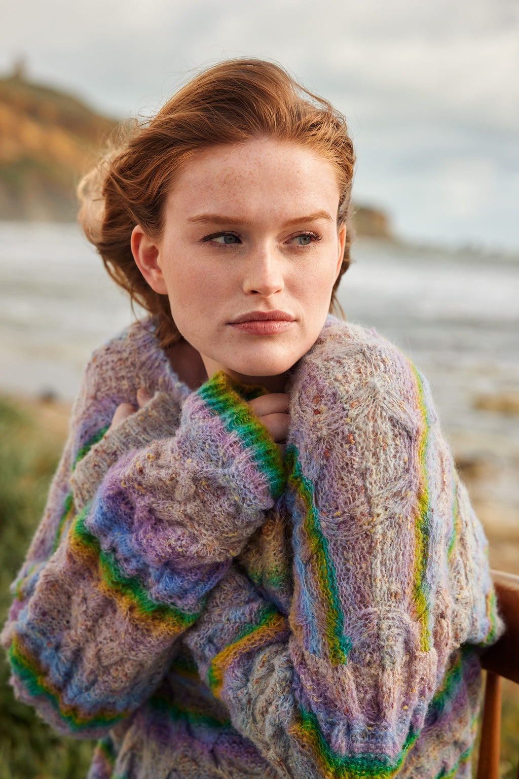 LANGYARNS Kit Knitting Pattern GUINEVERE Sweater Pattern Bundle in Galaxy by LANGYARNS | Punto 98-007
