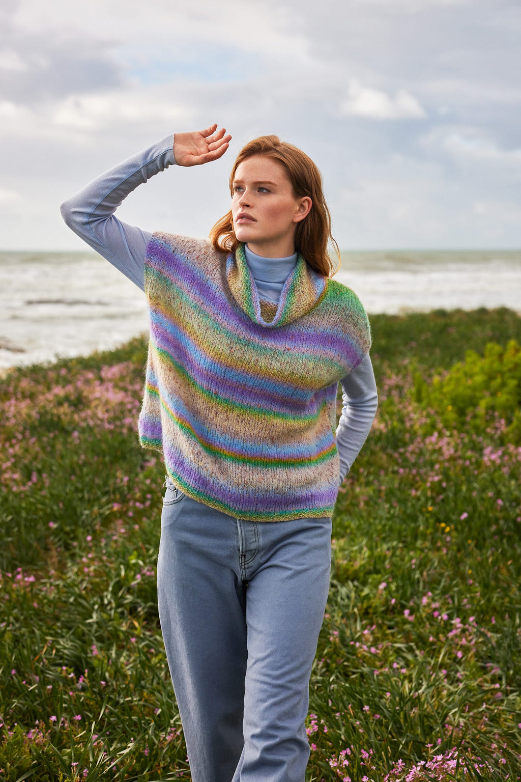 LANGYARNS Kit Knitting Pattern RIELLE Sweater Pattern Bundle in Galaxy by LANGYARNS | Punto 98-008