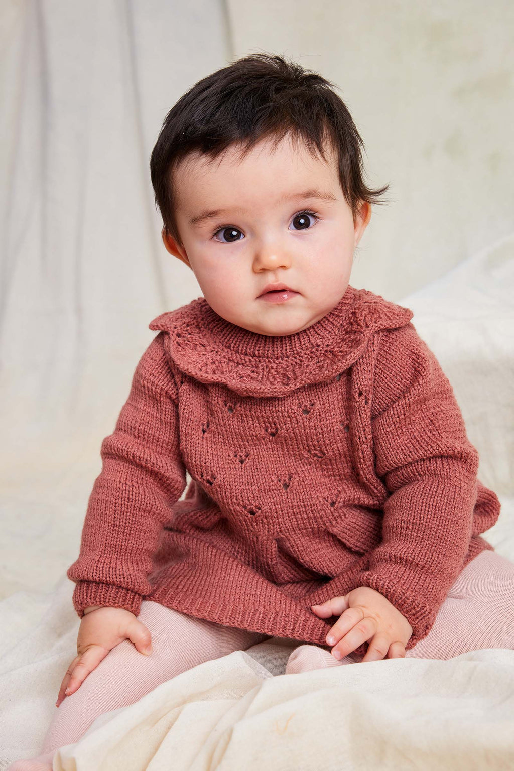 Lang Yarns Knitting Pattern JULIE Dress Pattern Bundle in Merino 200 Bebe by LANGYARNS | Punto 99-001