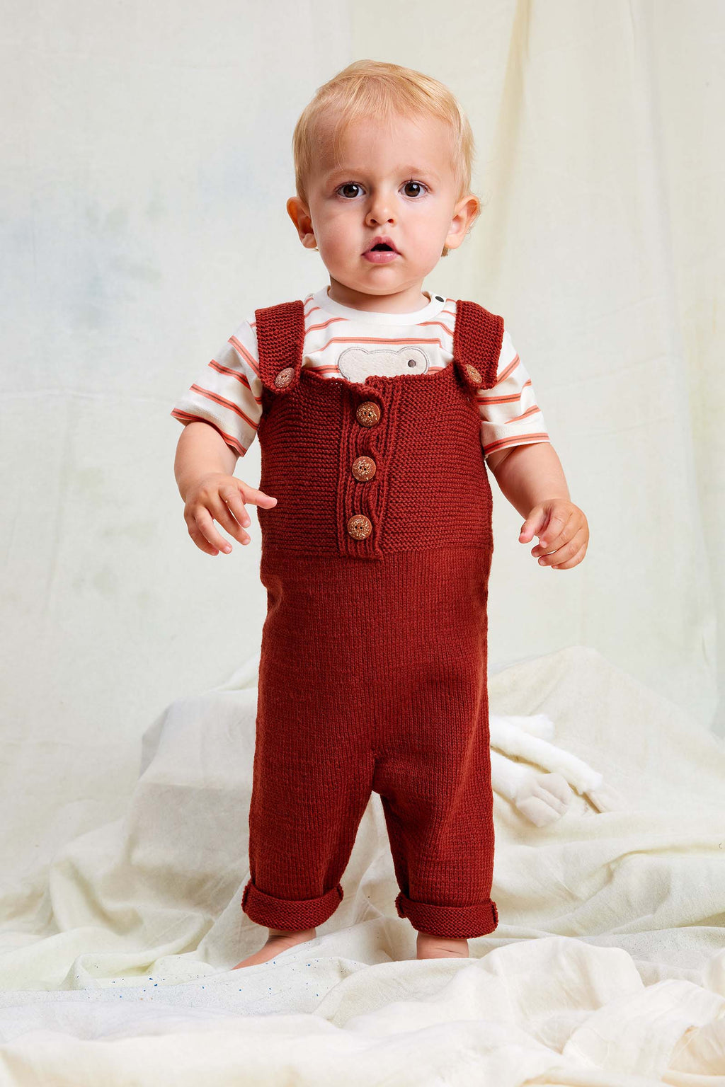 Lang Yarns Knitting Pattern WYNTER Romper Pattern Bundle in Merino 200 Bebe by LANGYARNS | Punto 99-004