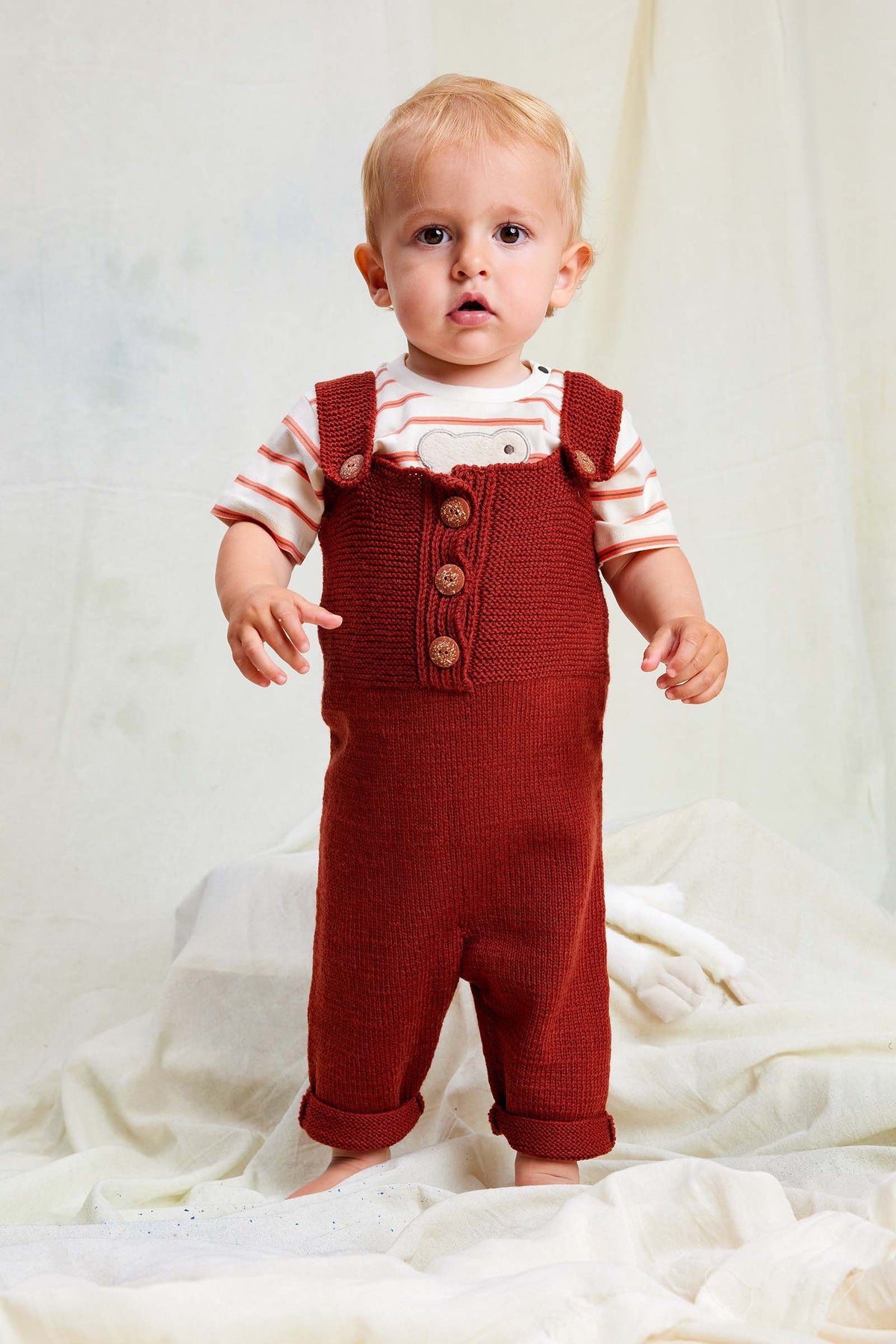 Lang Yarns Knitting Pattern WYNTER Romper Pattern Bundle in Merino 200 Bebe by LANGYARNS | Punto 99-004