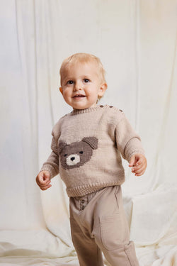 Lang Yarns Knitting Pattern BEAR Baby Sweater Pattern Bundle in Merino 150 by LANGYARNS | Punto 99-018
