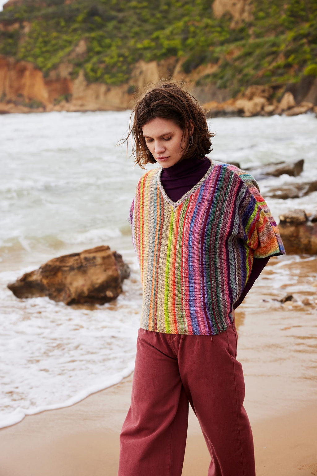 Lang Yarns Knitting Pattern JOVANA Sweater Pattern Bundle in Infinity by LANGYARNS | Punto 100-003