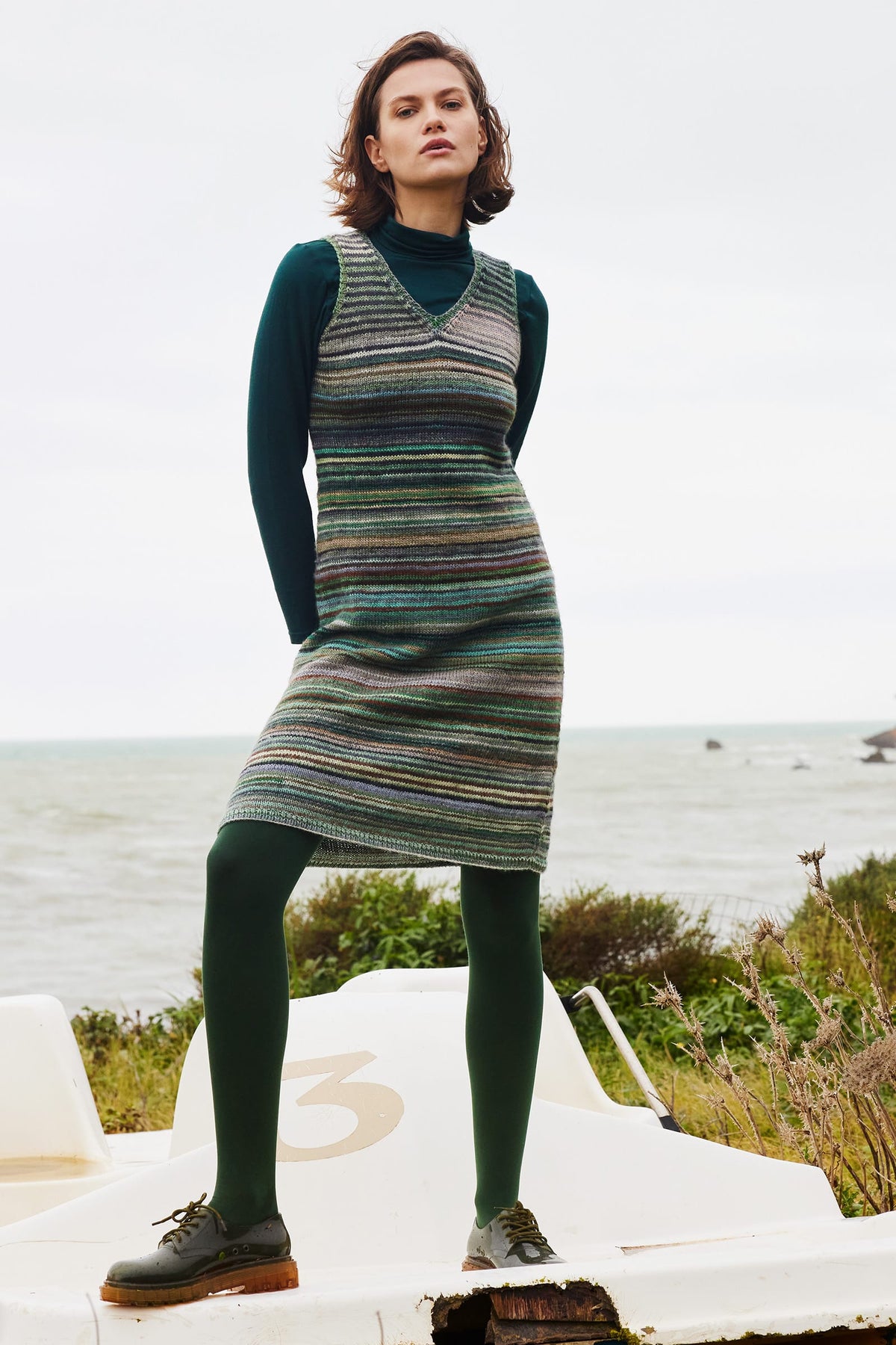 Lang Yarns Knitting Pattern ANARA Dress Pattern Bundle in Infinity by LANGYARNS | Punto 100-009