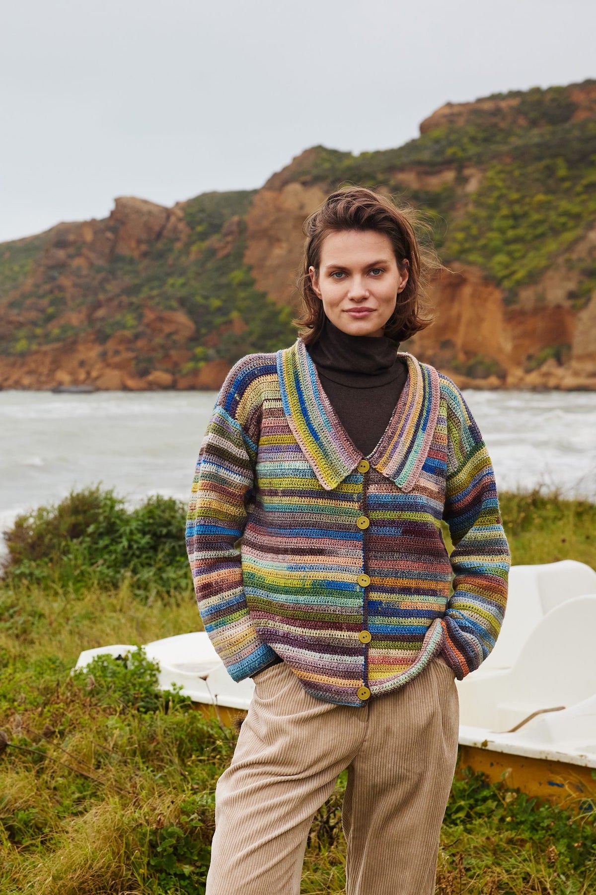 Lang Yarns Knitting Pattern DEA Cardigan Pattern Bundle in Infinity by LANGYARNS | Punto 100-010