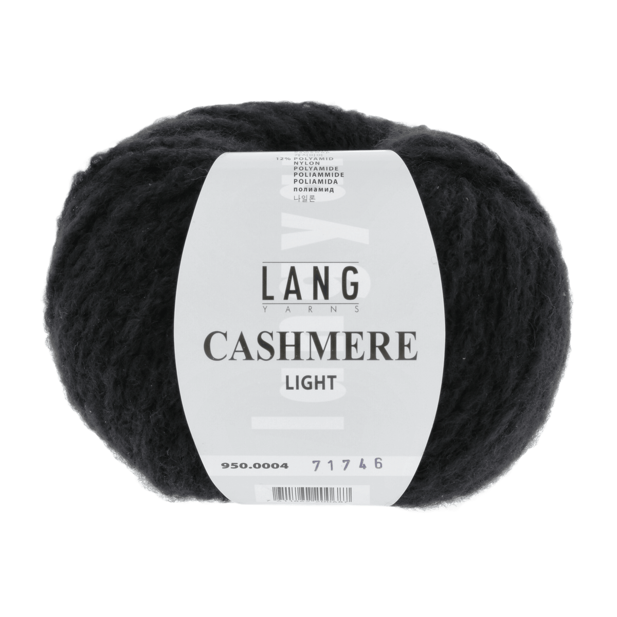 LANGYARNS Kits Knitting Pattern Approximately 30 x 160 cm | 8 balls / black 950.0004 QUINARA Scarf Pattern Kit in CASHMERE LIGHT by LANGYARNS | Fatto a Mano 290-017