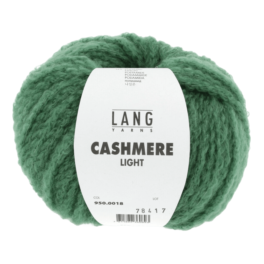 LANGYARNS Kits Knitting Pattern Approximately 30 x 160 cm | 8 balls / dark green 950.0018 QUINARA Scarf Pattern Kit in CASHMERE LIGHT by LANGYARNS | Fatto a Mano 290-017