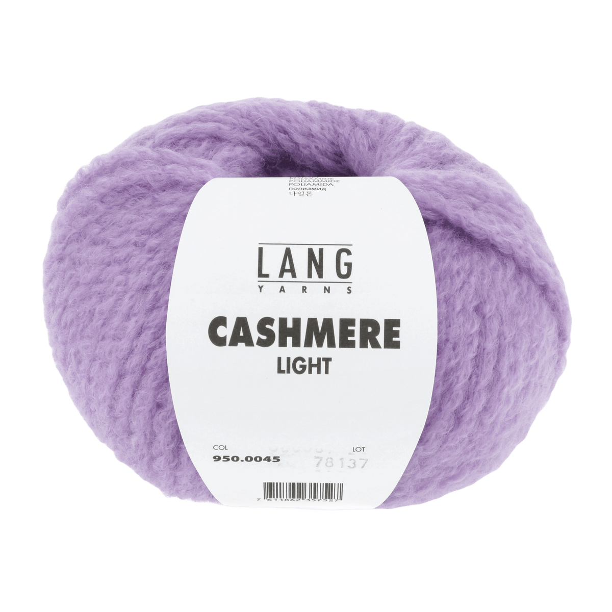 LANGYARNS Kits Knitting Pattern Approximately 30 x 160 cm | 8 balls / lilac 950.0045 QUINARA Scarf Pattern Kit in CASHMERE LIGHT by LANGYARNS | Fatto a Mano 290-017