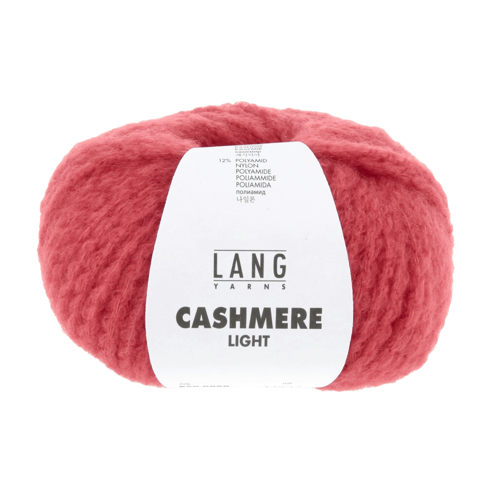 LANGYARNS Knitting Pattern Small-Medium - 11 balls / fire red 950.0060 ISOLDE Sweater Pattern Bundle in CASHMERE LIGHT by LANGYARNS | Fatto a Mano 278-048