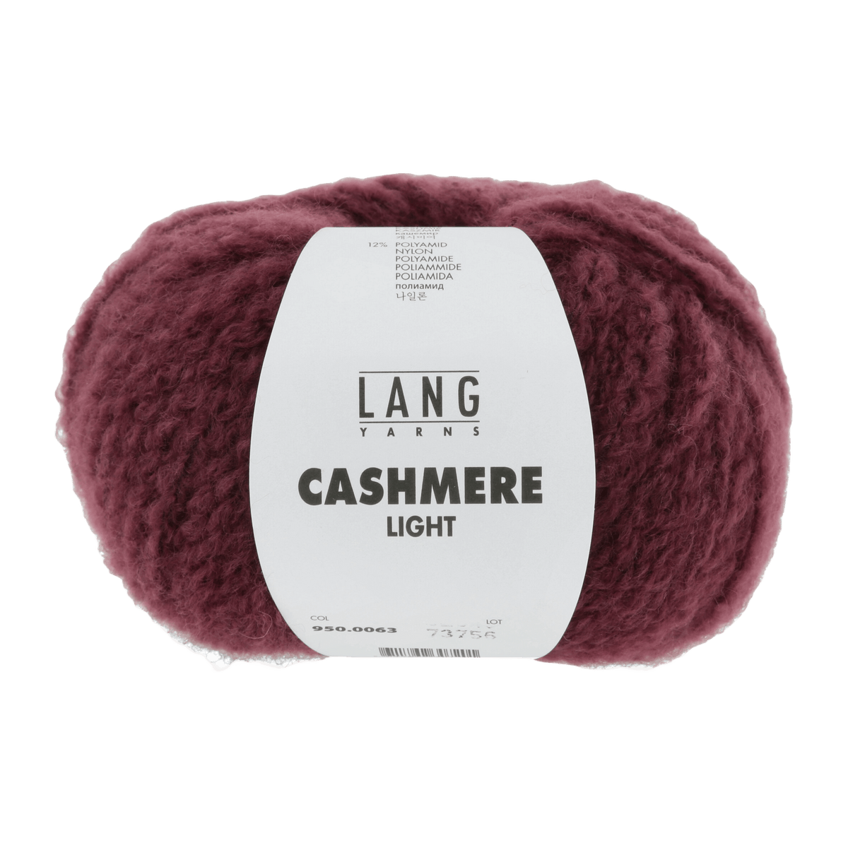 LANGYARNS Kits Knitting Pattern Approximately 30 x 160 cm | 8 balls / dark red 950.0063 QUINARA Scarf Pattern Kit in CASHMERE LIGHT by LANGYARNS | Fatto a Mano 290-017