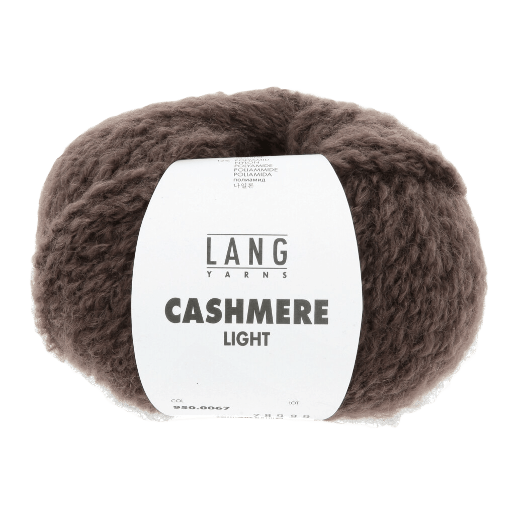 LANGYARNS Kits Knitting Pattern Approximately 30 x 160 cm | 8 balls / choco 950.0067 QUINARA Scarf Pattern Kit in CASHMERE LIGHT by LANGYARNS | Fatto a Mano 290-017