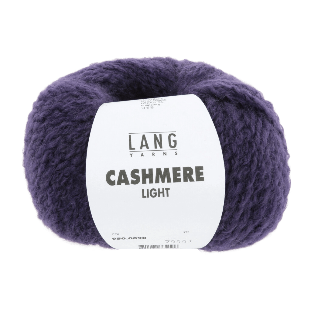 LANGYARNS Knitting Pattern Small-Medium - 11 balls / dark purple 950.0090 JASMIN Cardigan Pattern Bundle in Cashmere Light by LANGYARNS | Punto 60-011