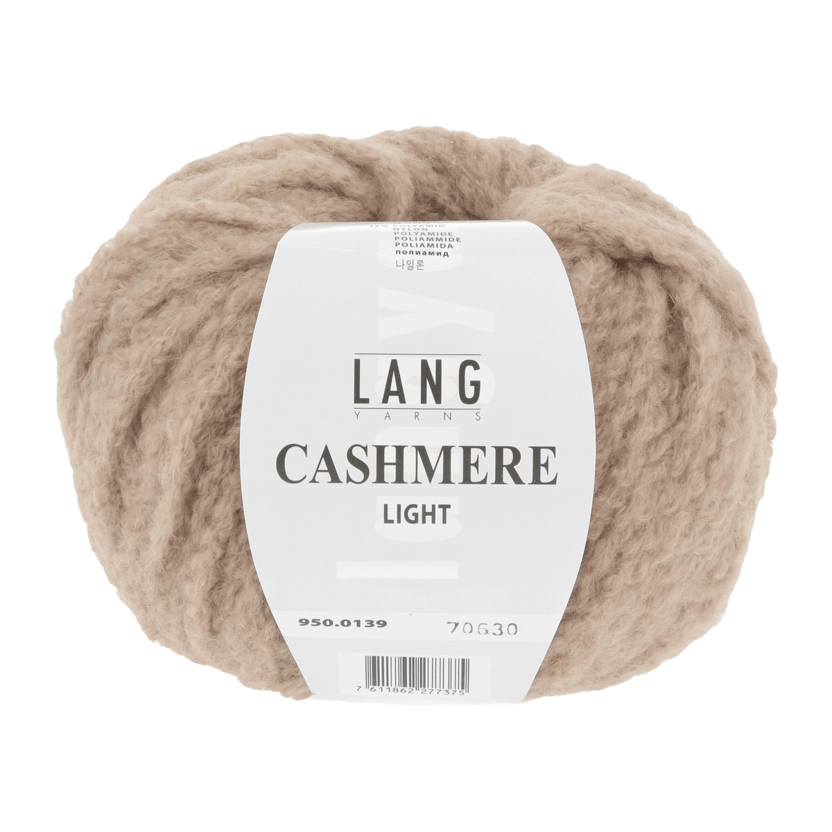 LANGYARNS Kits Knitting Pattern Approximately 30 x 160 cm | 8 balls / light brown 950.0139 QUINARA Scarf Pattern Kit in CASHMERE LIGHT by LANGYARNS | Fatto a Mano 290-017