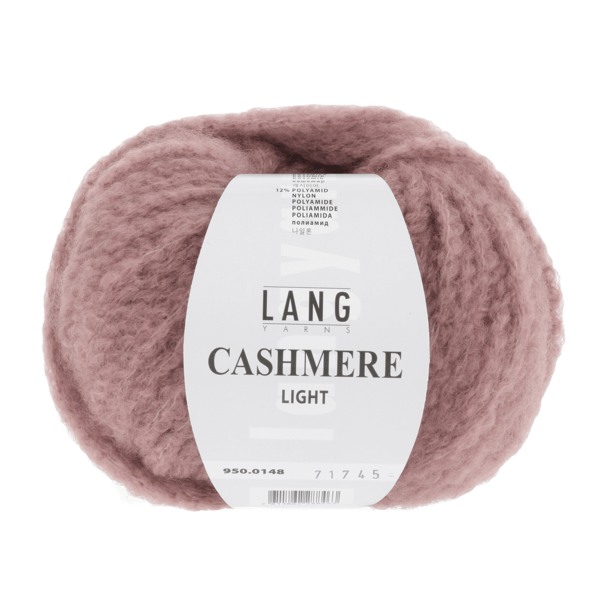 LANGYARNS Kits Knitting Pattern Approximately 30 x 160 cm | 8 balls / light dusky pink 950.0148 QUINARA Scarf Pattern Kit in CASHMERE LIGHT by LANGYARNS | Fatto a Mano 290-017