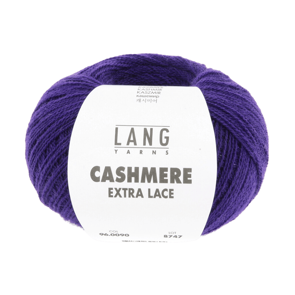 LANGYARNS Kits Knitting Pattern Approximately 14 x 18 cm | 1 ball / Purple 96.0090 ELISA Wrist-warmers Pattern Kit in CASHMERE EXTRA LACE by LANGYARNS | Punto 94-007