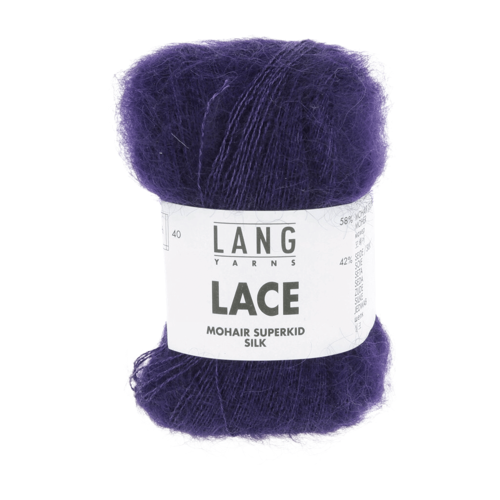 LANGYARNS Knitting Pattern Small-Medium - 10 balls / Royal Purple 992.0090 Holly Sweater Pattern Bundle in Lace by LANGYARNS | Fatto a Mano 288-052