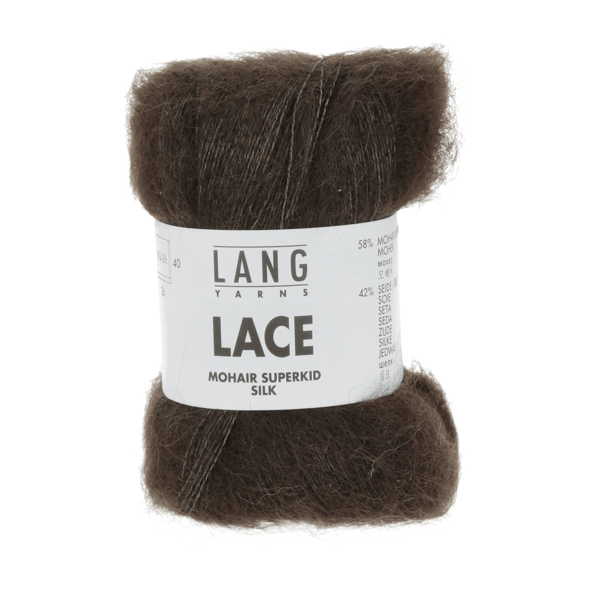 LANGYARNS Kit Knitting Pattern ca 18 x 21 cm - 2 balls / dark brown 992.0168 Akela Arm warmers Pattern Bundle in Lace by LANGYARNS | Fatto a Mano 290-054
