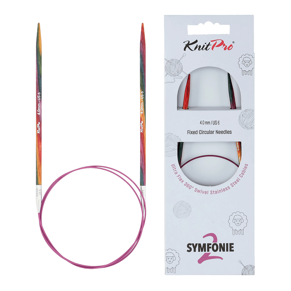 KnitPro Knitting Needles 25cm / 2.0mm KnitPro | Symfonie 2 | Fixed Circular Knitting Needles