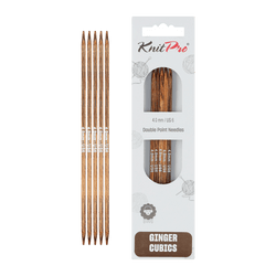 KnitPro Knitting Needles 15cm / 2.0mm KnitPro | Ginger Cubics | Double Pointed Knitting Needles