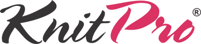 Knit Pro logo with black and pink text on a white background