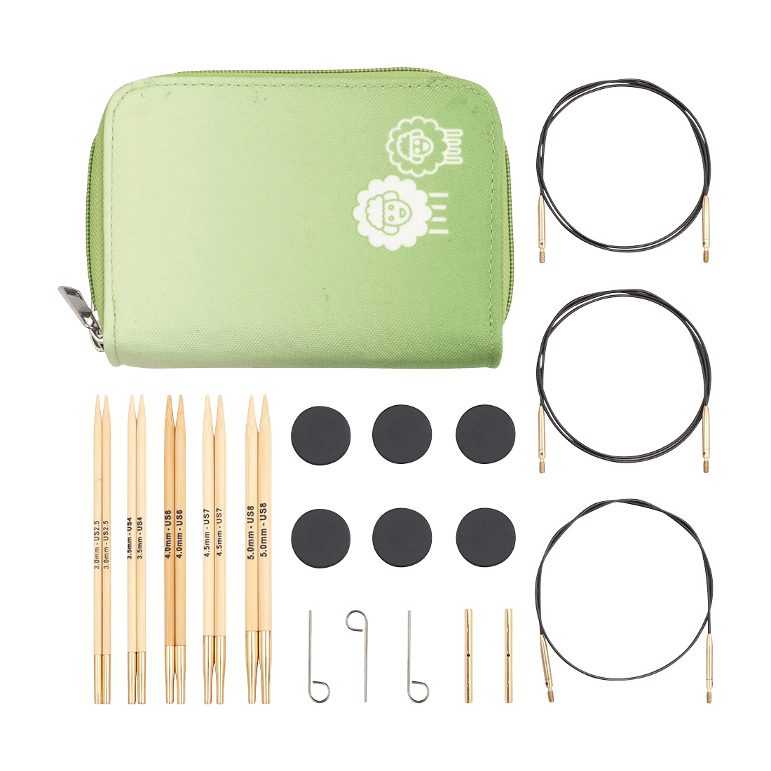 KnitPro Knitting Needles KnitPro | Japanese Bamboo | 13cm Interchangeable Knitting Needle Starter Set