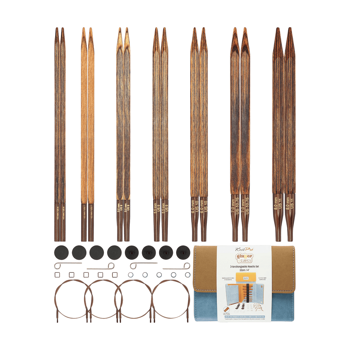 KnitPro Knitting Needles KnitPro | Ginger Cubics | Interchangeable Knitting Needle Set 10cm