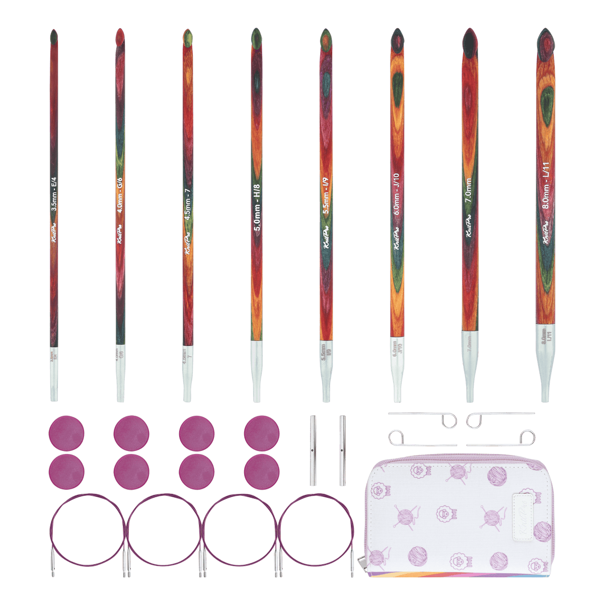 KnitPro Crochet Hooks KnitPro | Symfonie 2 | Afghan / Tunisian Single Ended Crochet Hook Set