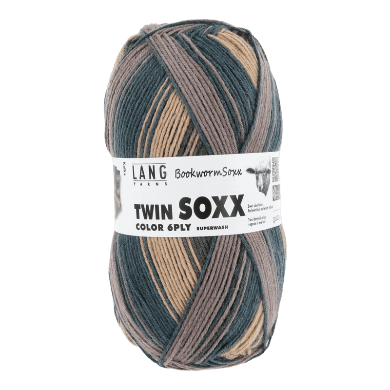 LANGYARNS Yarn Kafka - Olive / Navy LANGYARNS | Twin Soxx - Book Worm Soxx | 6 PLY | 600