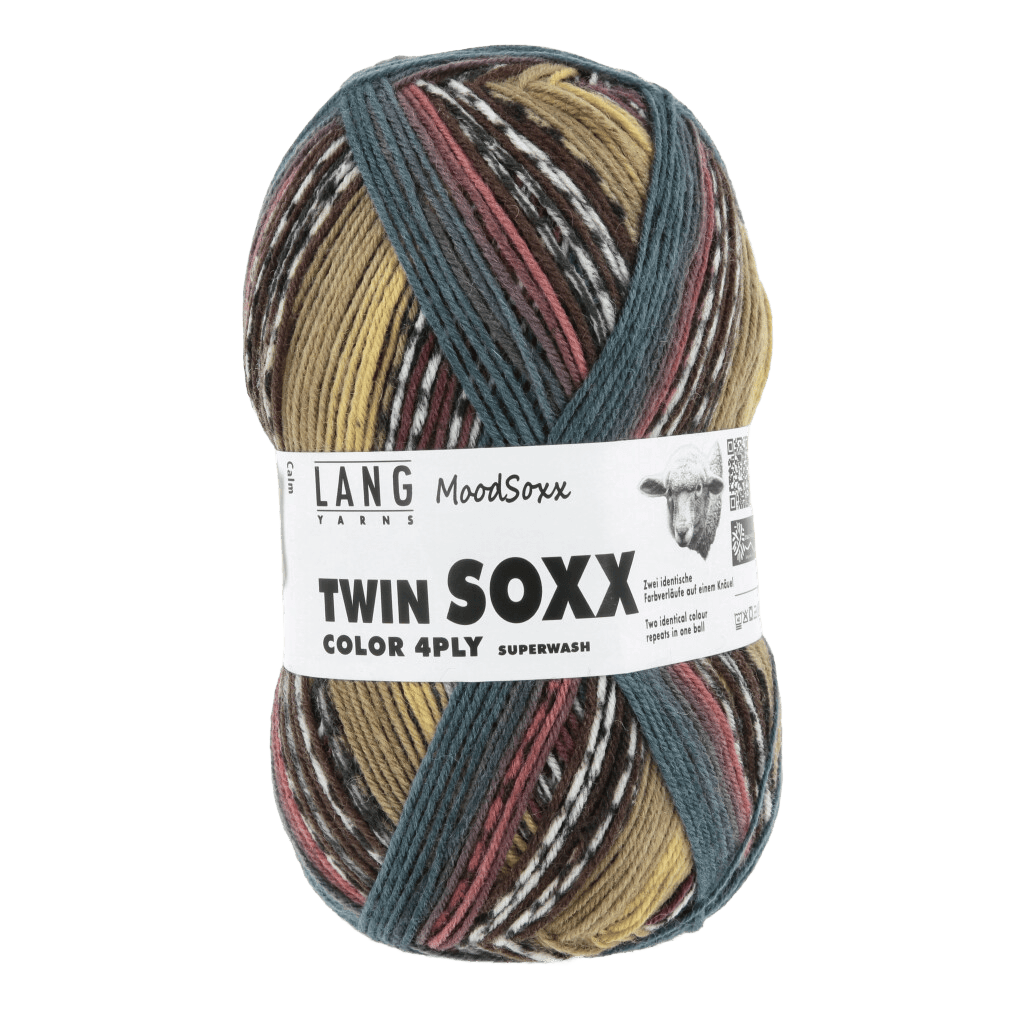 LANGYARNS Yarn Calm - Yellow / Aubergine / Brown LANGYARNS | Twin Soxx - Mood Soxx | 4 PLY | 909