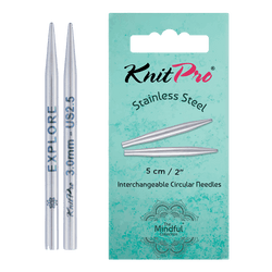 KnitPro Knitting Needles 5cm / 2.0mm KnitPro | The Mindful Collection | Petite Interchangeable Knitting Needle Tips