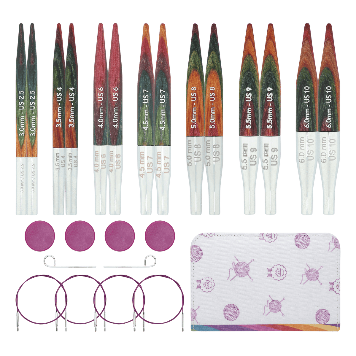 KnitPro Knitting Needles KnitPro | Symfonie 2 | 5cm Mini Interchangeable Knitting Needle Tips Set