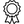 a black and white line icon of a rosette