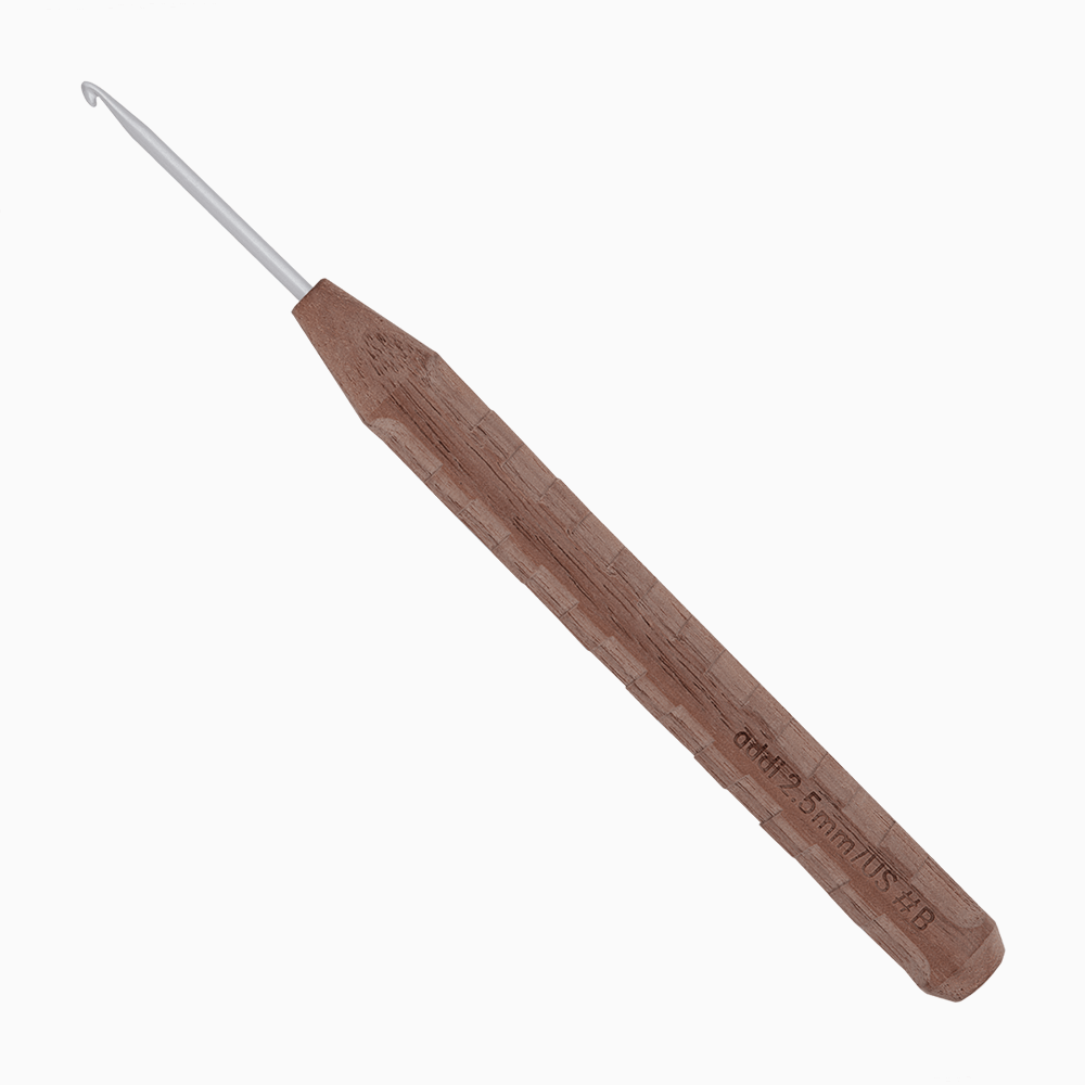 Addi Crochet Hooks 2.00mm | US size 0 Addi | addiNature | Novel Walnut Wood Crochet Hook | 587-2