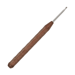 Addi Crochet Hooks 2.00mm | US size 0 Addi | addiNature | Novel Walnut Wood Silver Crochet Hook | 587-2