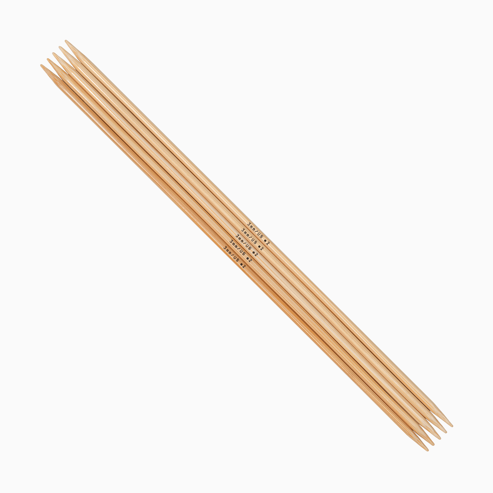 Addi Knitting Needles 15cm / 2.00mm Addi | addiNature Bamboo | Double Pointed Aluminium Knitting Needles | 501-2