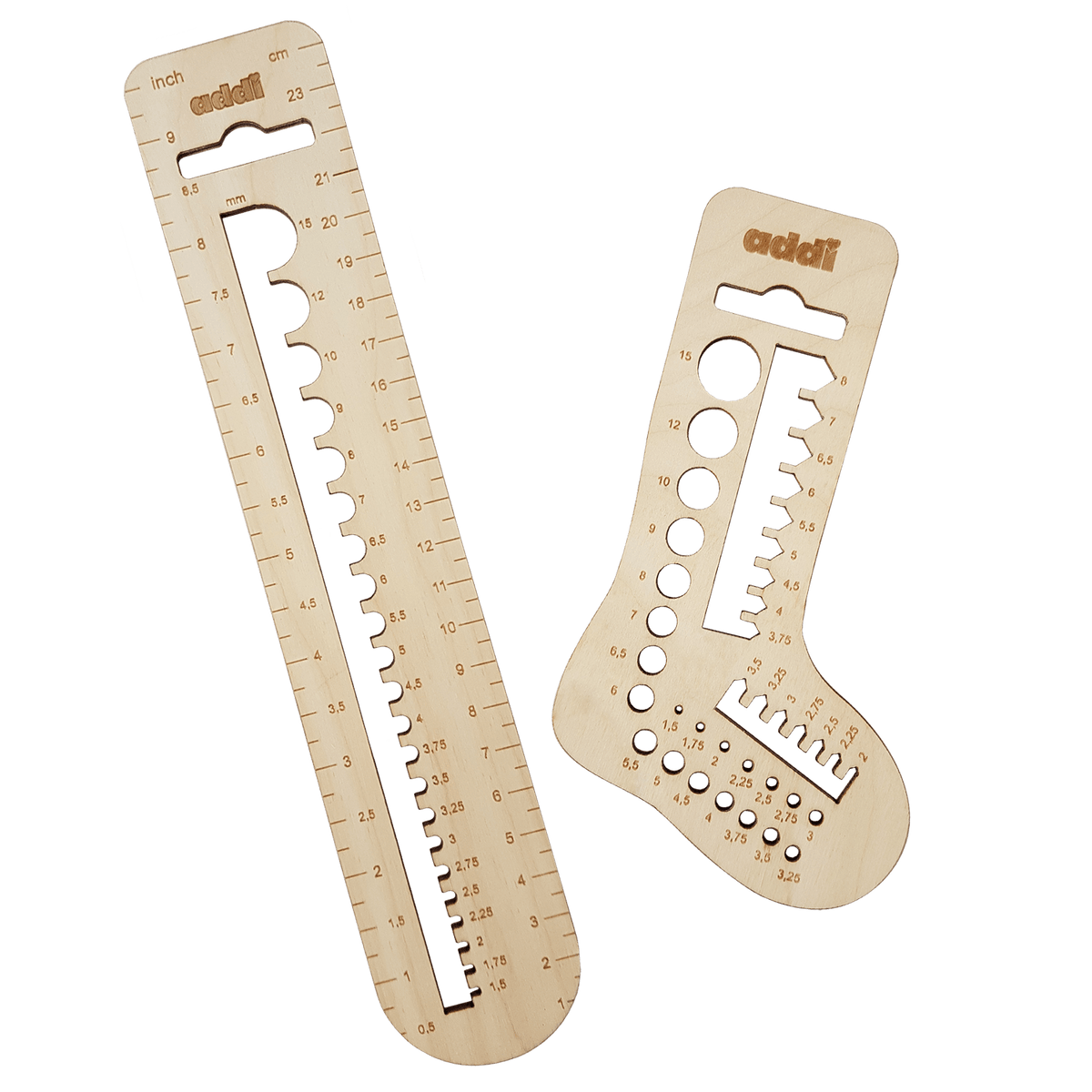 Addi Knitting Needles Addi | addiCalibro | Wooden Stitch Gauge Set | 535-2