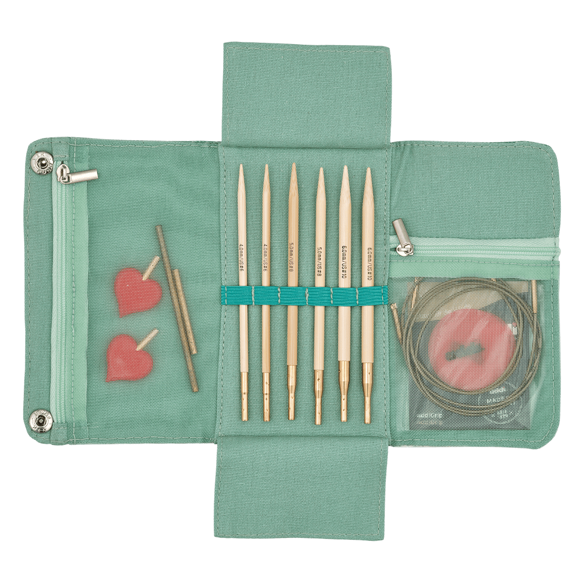 Addi Knitting Needles Addi | addiClick Bamboo | Interchangeable Knitting Needle Starter Set | 552