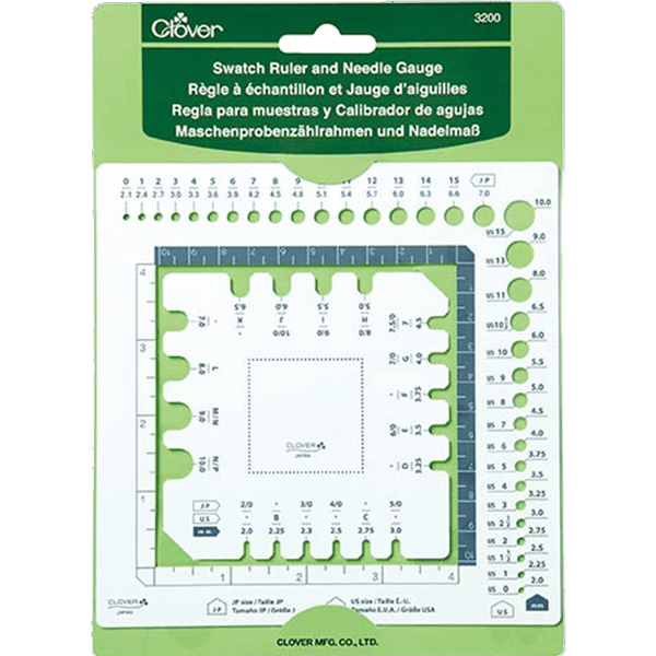 Clover | Swatch Ruler and Needle Gauge | Plastic