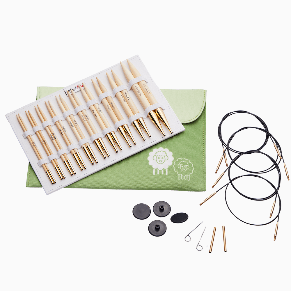 KnitPro | Japanese Bamboo | 13cm Normal Interchangeable Knitting Needle Deluxe Set