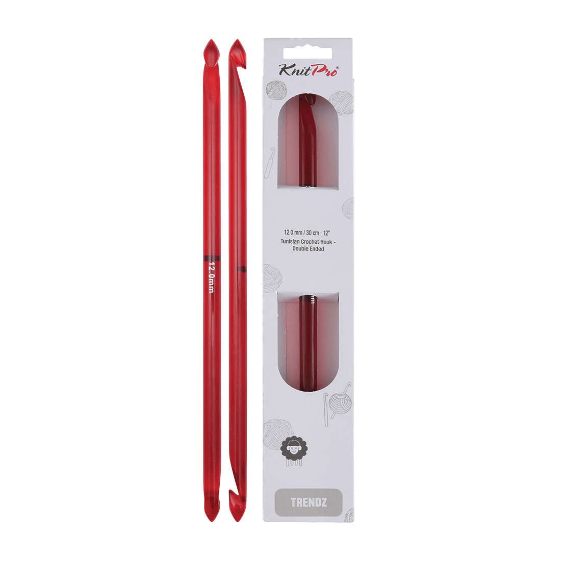KnitPro Crochet Hooks 12.0mm KnitPro | Trendz | 30cm Double Ended Traditional Tunisian Crochet Hooks